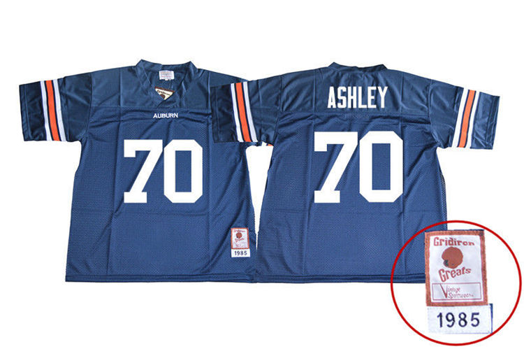 Youth Auburn Tigers #70 Calvin Ashley 1985 Throwback Navy College Stitched Football Jersey